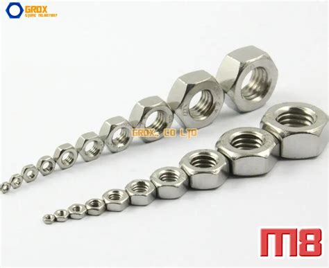 Pieces M Stainless Steel Metric Thread Hexagon Full Nuts Din