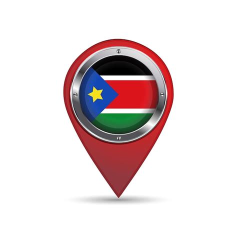 Premium Vector D Pin Icon With South Sudan Flag Inside Vector Image