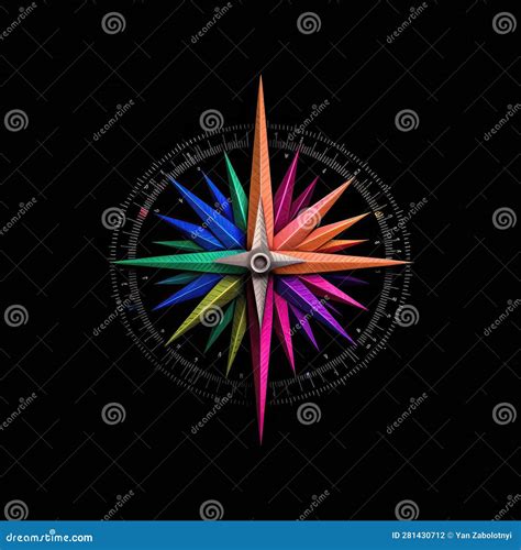 Prismatic Needle A Compass Icon With A Shimmering Needle In A Spectrum