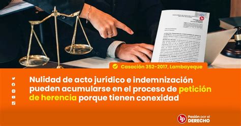 Nulidad De Acto Jurídico E Indemnización Pueden Acumularse En El