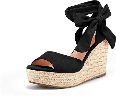 Tie Up Wedges Black Atelier Yuwaciaojp