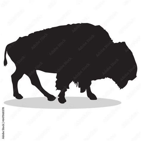 Bison Silhouette Cute Bison Vector Silhouette Cute Bison Cartoon