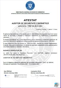 Auditor Securitate Cibernetică Auditor NIS