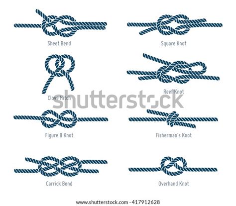 Nautical Rope Knots Stock Vector (Royalty Free) 417912628 | Shutterstock