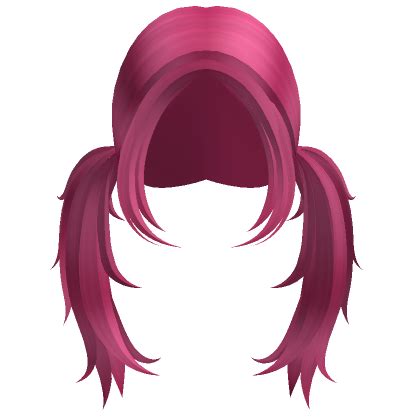 Long Low Scruffy Messy Pigtails Hot Pink Roblox