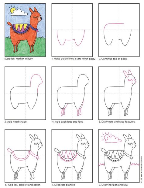 How To Draw An Alpaca Free Pdf Tutorial Available Alpaca Howtodraw