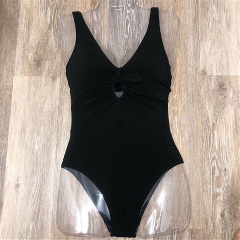 Robin Piccone Swim Robin Piccone Ava Plunge One Piece Black Poshmark