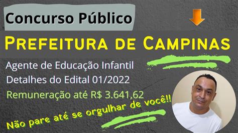 Concurso Campinas SP 2022 Prefeitura Agente de Educação Infantil