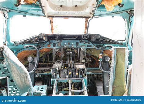 Cockpit Of Wrecked Military Aircraft Blisters Are Broken Royalty Free Stock Image