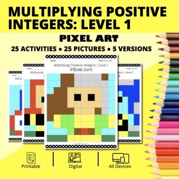 Super Hero Multiplying Integers Pixel Art Mystery Pictures By Qwizy