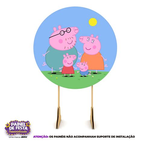 Kit Painel Redondo E 3 Capas De Cilindro Peppa Pig Tecido