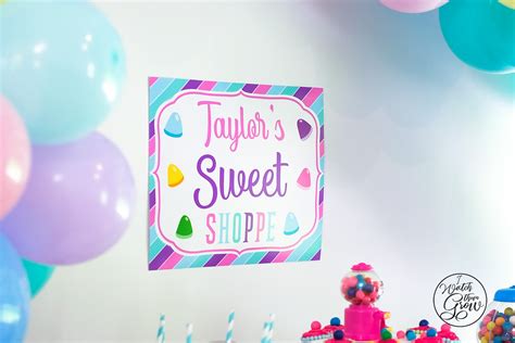 Sweet Shoppe Party Sign Printable Editable Sweet Shoppe Sign Etsy