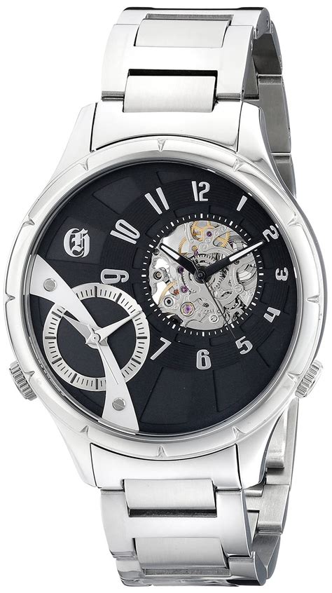 Charles Hubert Paris Mens Stainless Steel Dual Time Mechanical And