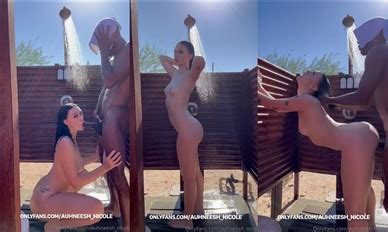 Auhneesh Nicole Outdoor Shower Sex Tape Video Leaked DirtyShip