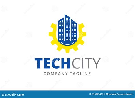 Tech City Logo Design Template Vector Stock Vector Illustration Of