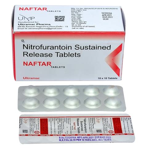 NAFTAR TAB Nitrofurantoin Sustained Release Tablet Packaging Type Box