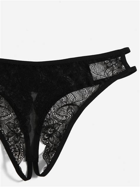 Classic Sexy Packs Floral Lace Crotchless Panty Lingerie Shein Usa