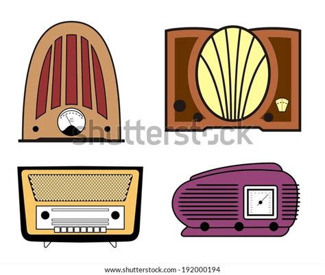 Historical Colored Radios Stock Vector Royalty Free 192000194