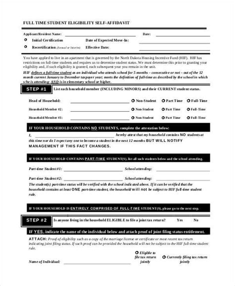 Free 10 Sample Student Affidavit Forms In Pdf Ms Word