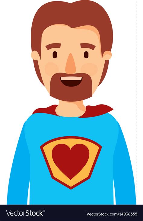 Colorful Caricature Half Body Super Dad Hero Vector Image