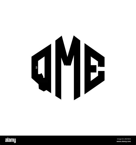 Qme Letter Logo Design With Polygon Shape Qme Polygon And Cube Shape