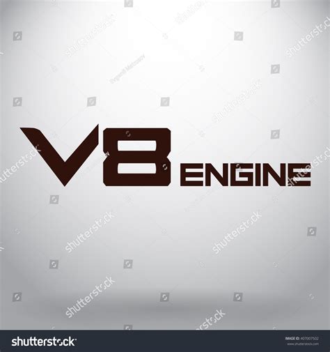 Logo V8 V8 Engine Emblem V8 Vector Illustration 407007502