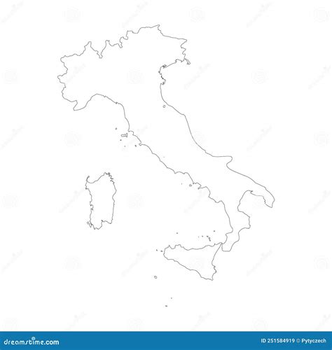 Italy Vector Country Map Outline Stock Illustration Illustration Of