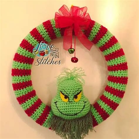 Free Pattern Grinch Christmas Wreath Crochet