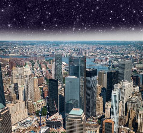 New York City Night sky above Manhattan skyscrapers | Stock image | Colourbox