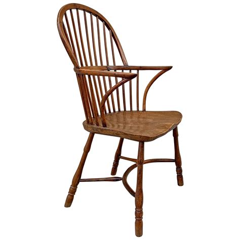 18th C New England Bow Back Windsor Arm Chair Wsaddle Seat At 1stdibs