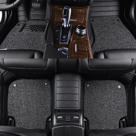 Custom Fit Leather Wire Car Floor Mat Strip Double Layer Floor Carpets