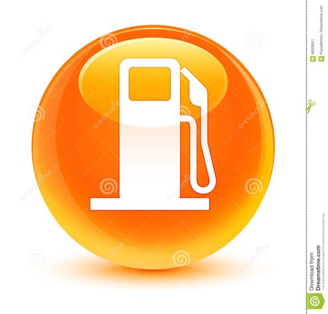 Fuel Dispenser Icon Glassy Orange Round Button Stock Illustration