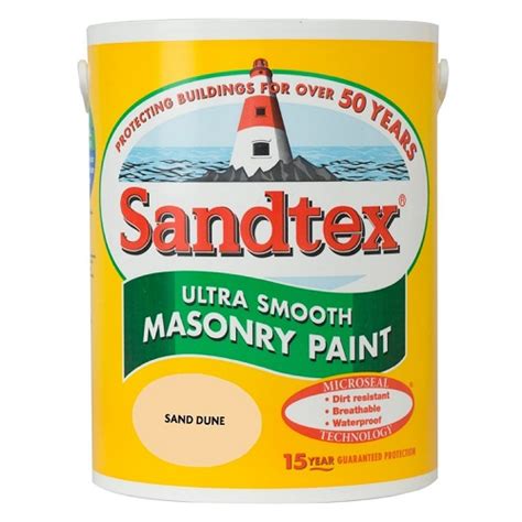 Sandtex Ultra Smooth Masonry Paint Microseal Technology Litre Sand Dune