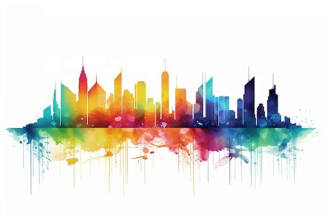 Premium Photo | Colorful watercolor cityscape vector illustration