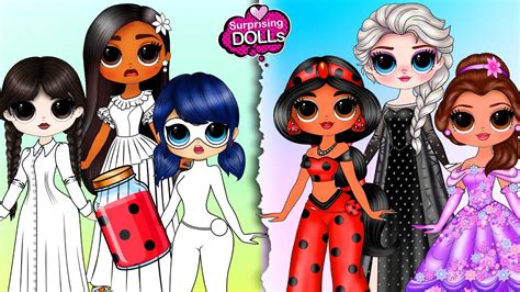 Marinette Wednesday Isabela Elsa Harley Quinn Color Switch Up