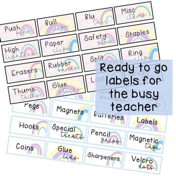 Bunnings Teacher Toolkit Labels Editable By Rainbow Sky Creations