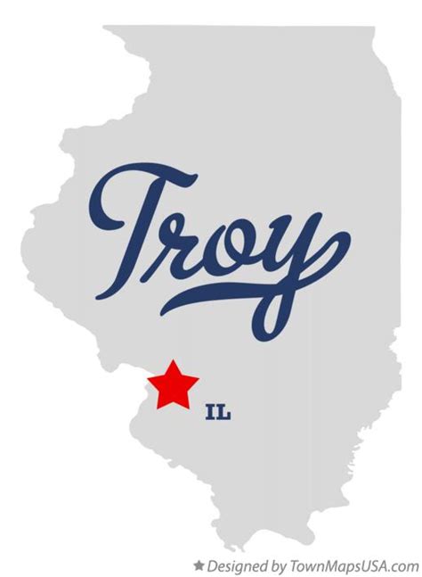 Map of Troy, Madison County, IL, Illinois