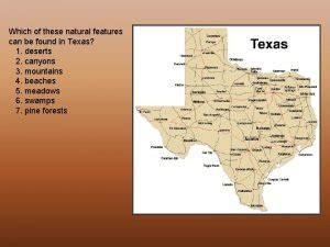 Regions of Texas Coastal Plains The largest natural