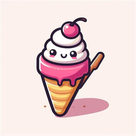 Premium Photo Cute Ice Cream Cone Cartoon Vector