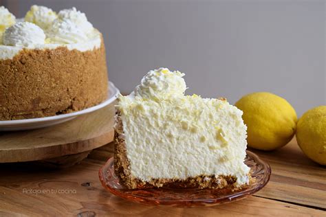 Tarta fría o pie de mousse de limón y leche condensada sin horno