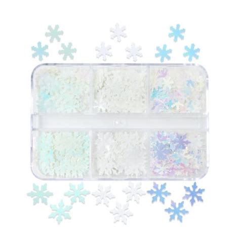 White Winter Snowflakes Nail Art Sequins 3D Nail Art Decals Manicure