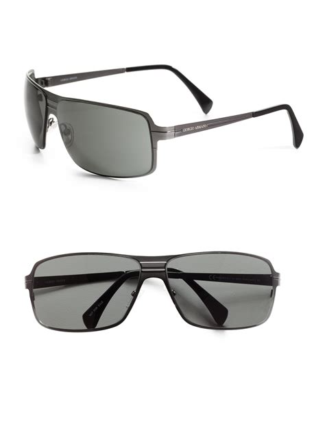 Giorgio Armani Shield Sunglasses In Black For Men Dark Ruthenium Lyst