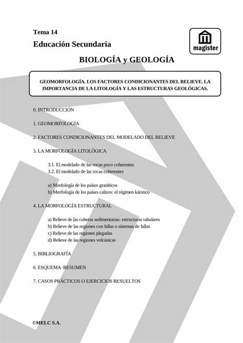 Pdf BiologÍa Y GeologÍa Academiamagisteres · Superficie Terrestre Y Que Condiciona El Tipo