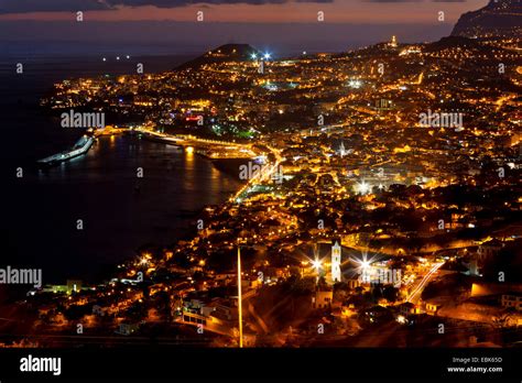 Funchal at night, Portugal, Madeira, Funchal Stock Photo - Alamy