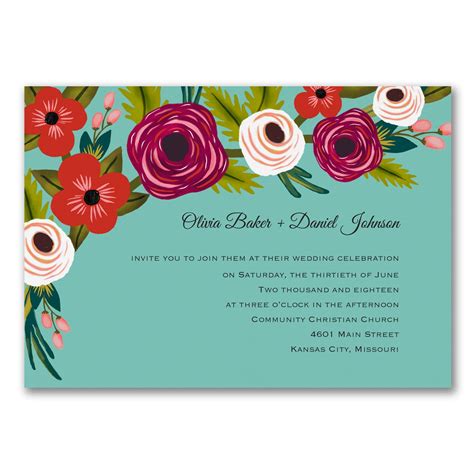 Flowery Boho Invitation Discount Wedding Invitations Anniversary