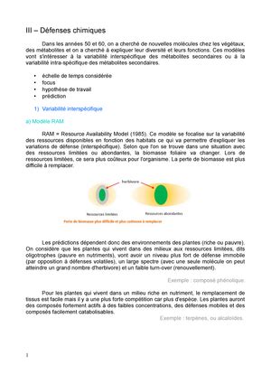 Fiches Ecologie Chimique DEFINITIONS PRINCIPES EXEMPLES ECOLOGIE