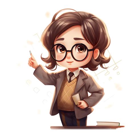 Premium Photo | Cute Cartoon Model of a Teacher Character