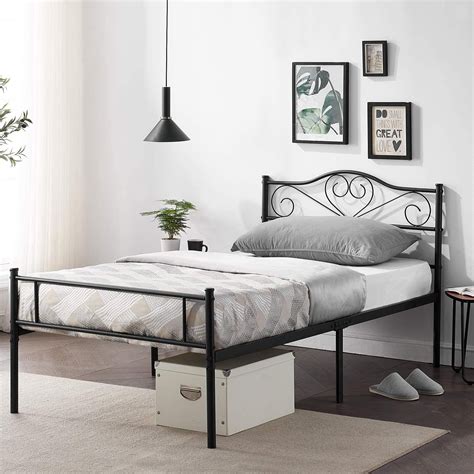 Bed frame metal platform mattress foundation full – Artofit