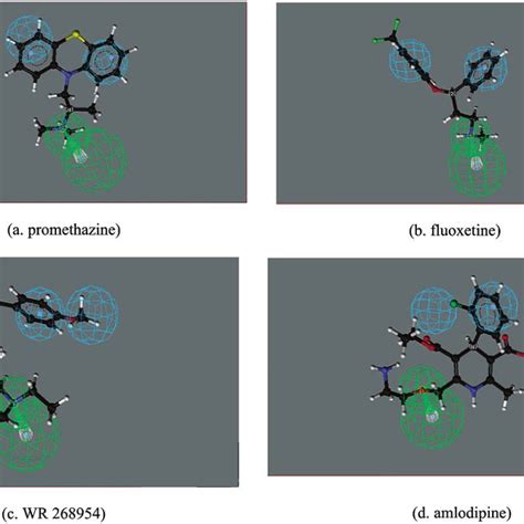 Mapping Of The Pharmacophore In A Promethazine B Fluoxetine C