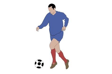 Flat face soccer player vector illustration EPS file.